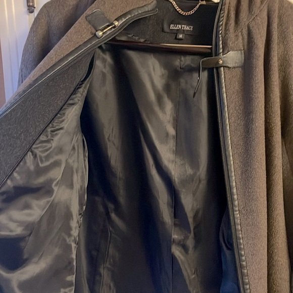 Ellen Tracy Winter Wool Coat with Hood Full Zip Brown  Sz 14 - Picture 9 of 11